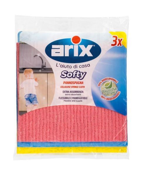 3PK ASSORTED ARIX EXTRA ABSORBENT SOFTY SPONGE