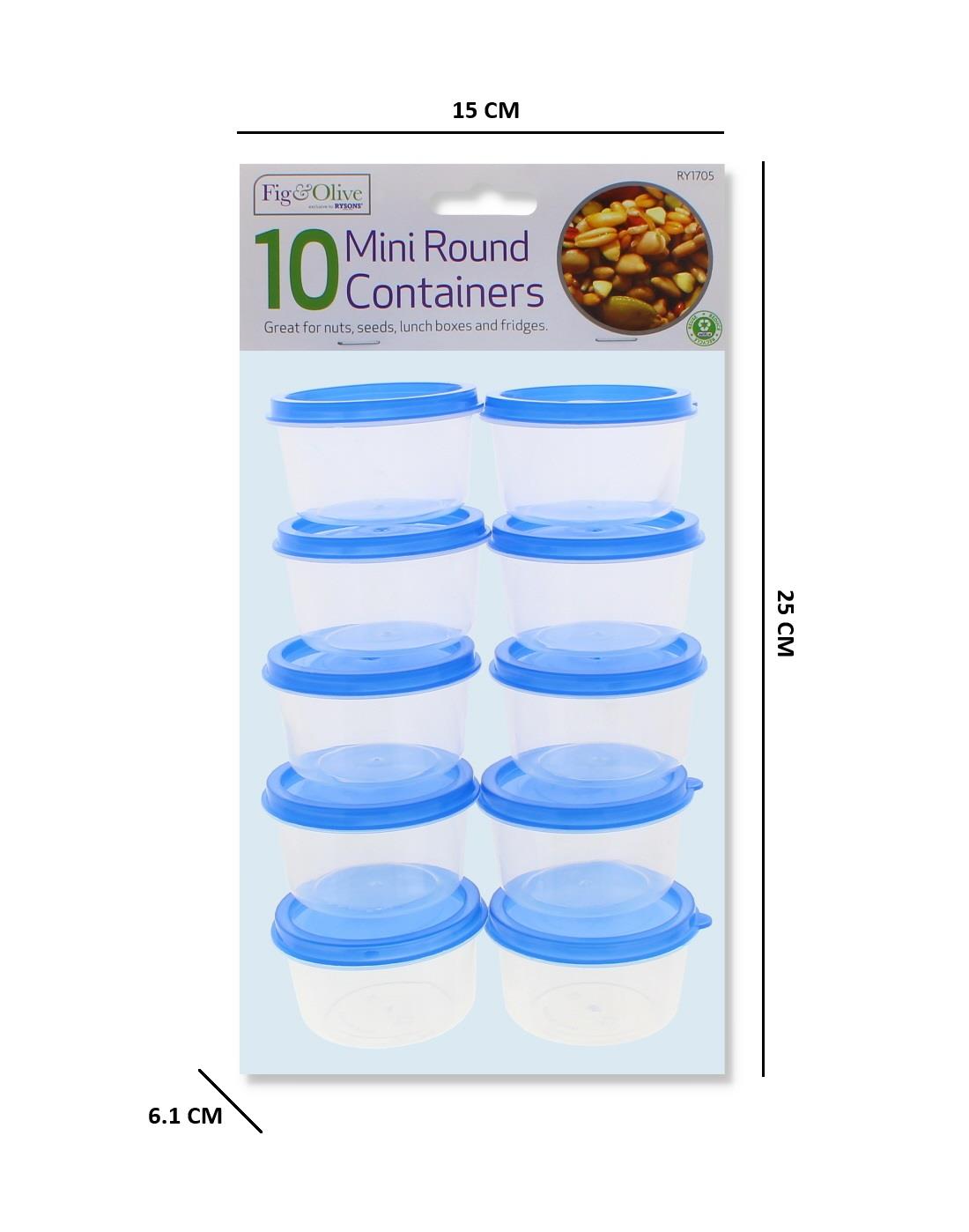 10PC  MINI ROUND STORAGE CONTAINERS