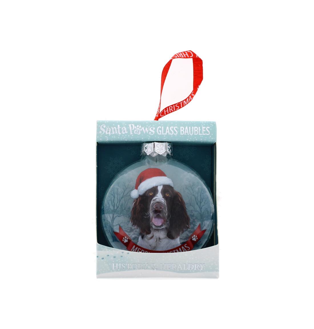 Santa Paws Glass Bauble