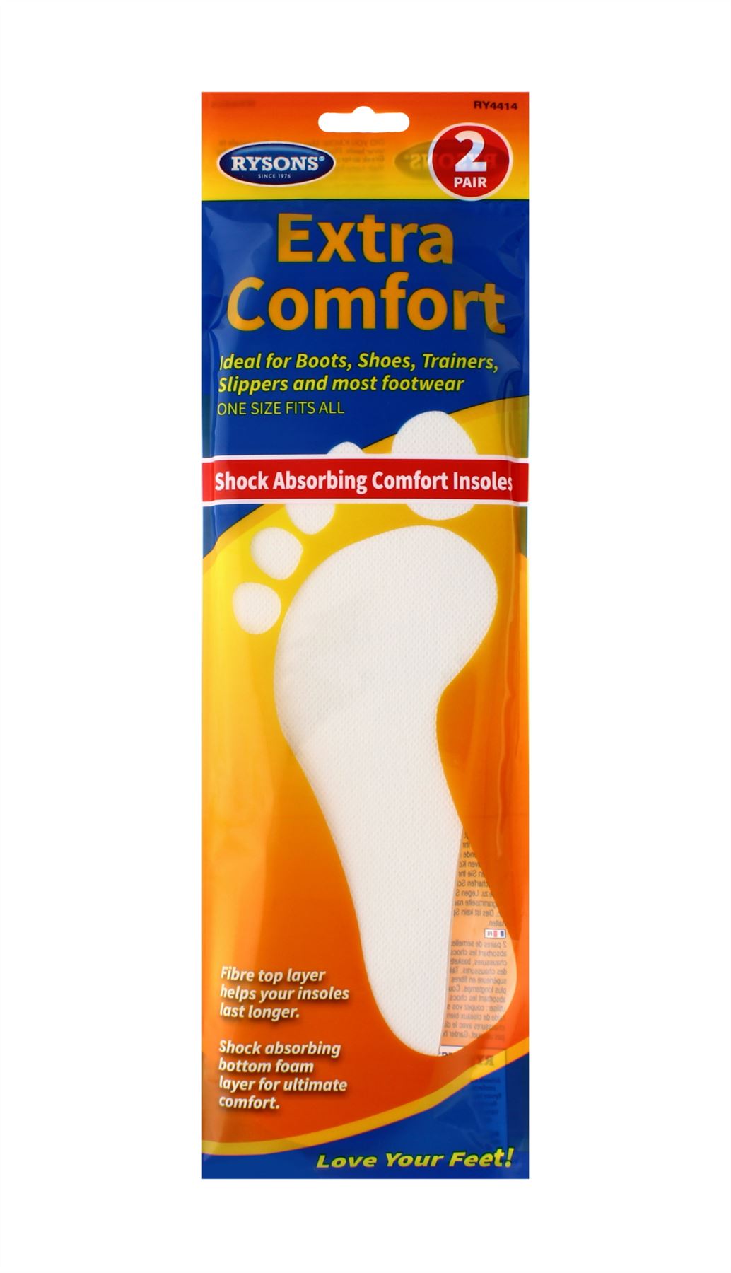 2 PAIRS EXTRA COMFORT INSOLES