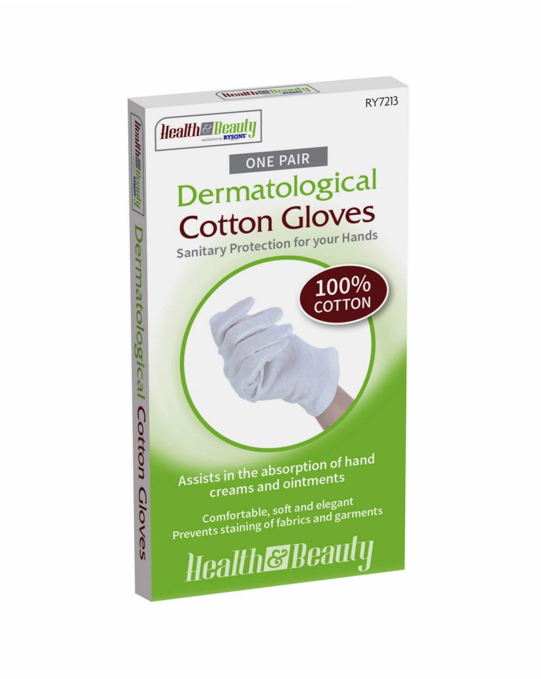 1 PAIR DERMATOLOGICAL COTTON GLOVES