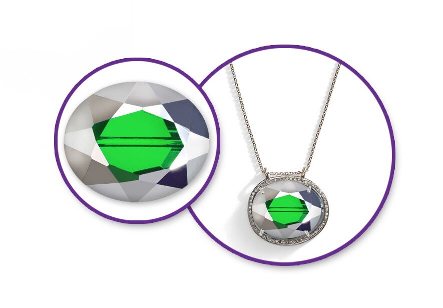 DIAMOND GLASS BEADS EMERALD