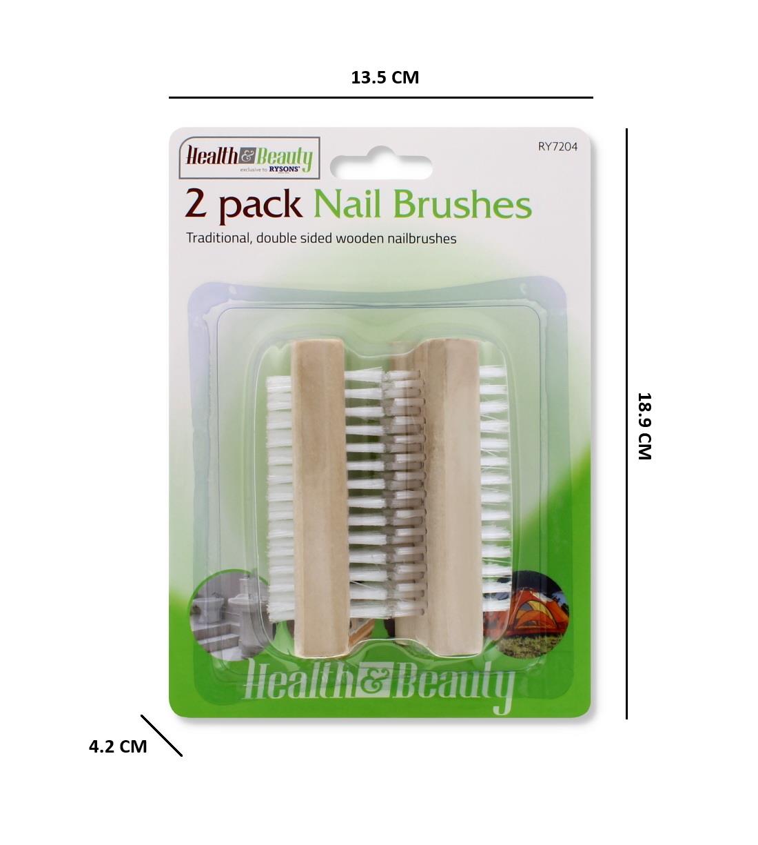 2PCS WOODEN NAIL BRUSHES