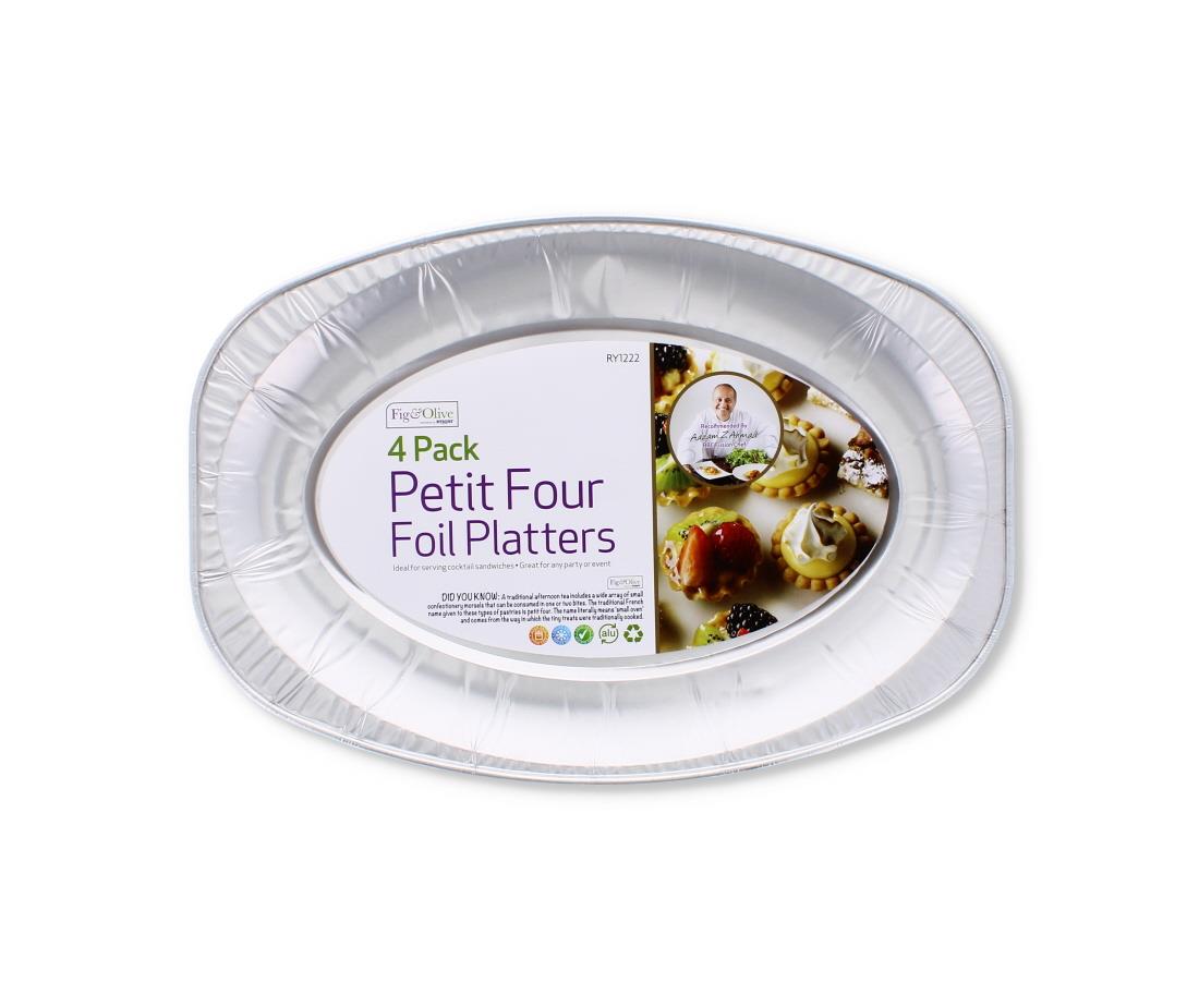 4PK PETIT FOUR FOIL PLATTERS