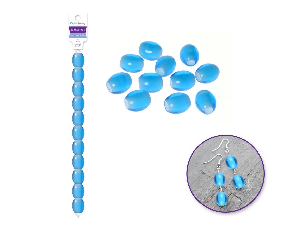 GLASS BEADS 12.7 CM STRAND OCEAN