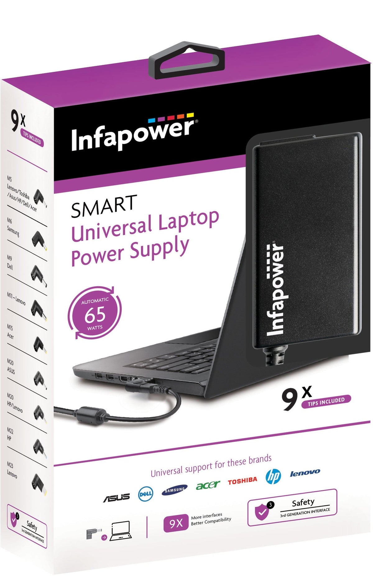 Infapower 65W Universal Laptop Automatic Power Supply