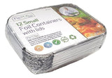 12 SMALL FOIL CONTAINERS W/LIDS