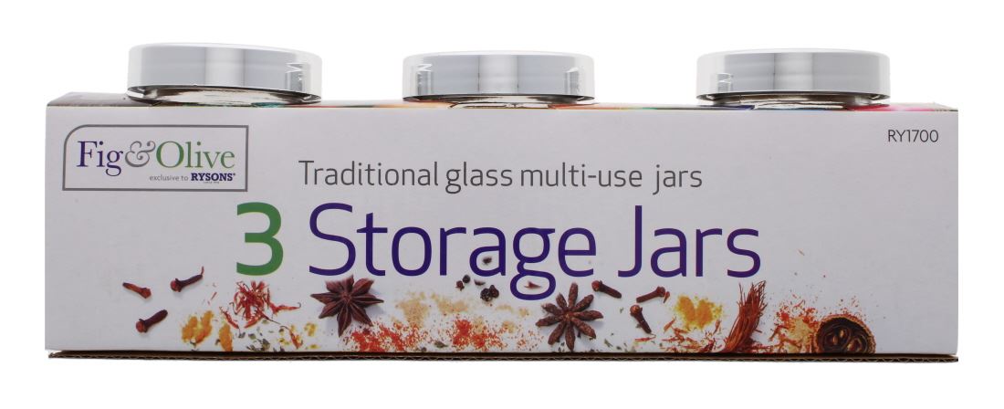 3PK GLASS STORAGE JARS