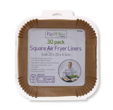 30PK SQUARE AIR FRYER LINERS 20 x 20 x 4.5 CM