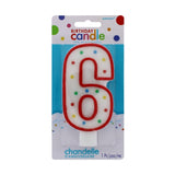 Amscan Birthday Cake Candle Age 6 With Holder