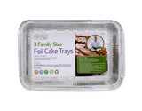 3 FAMILY SIZE  FOIL CAKE TRAYS