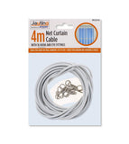 4M CURTAIN WIRE WITH 16 HOOKS & EYE FITTING