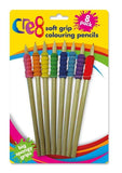 8PK SOFT GRIP COLOURING PENCILS