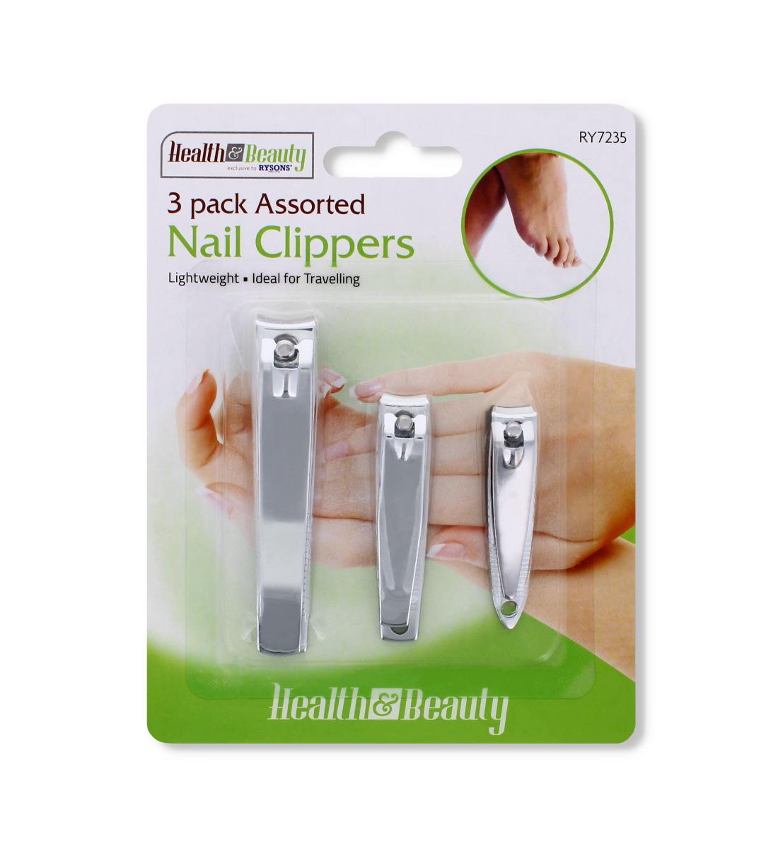 ASSORTED 3PK NAIL CLIPPERS