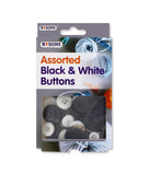 BLACK & WHITE BUTTONS ASSORTED SIZES