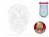 ETCHING EFFECT STICKERS SUGAR SKULL
