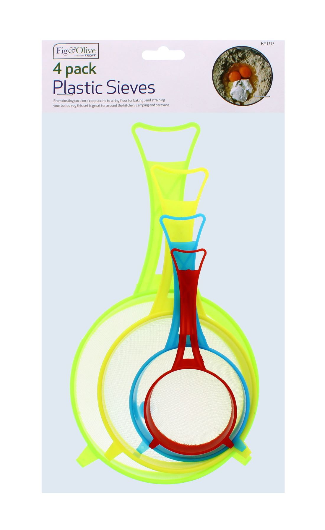 ASSORTED 4PK PLASTIC SIEVES