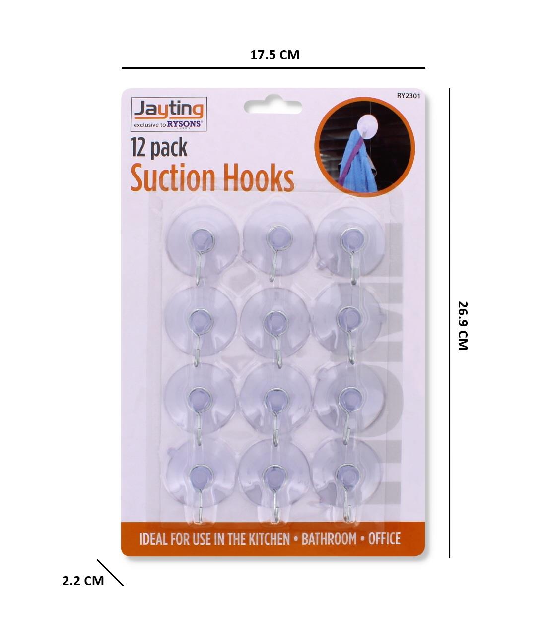 12PK SUCTION HOOKS
