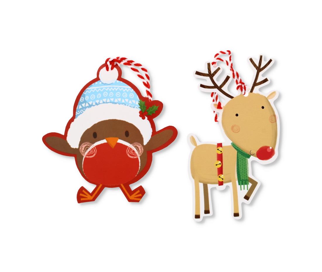 10 SANTA AND FRIENDS GIFT TAGS