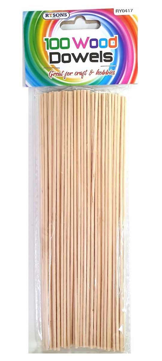 100PC ASSORTED WOOD DOWELS
