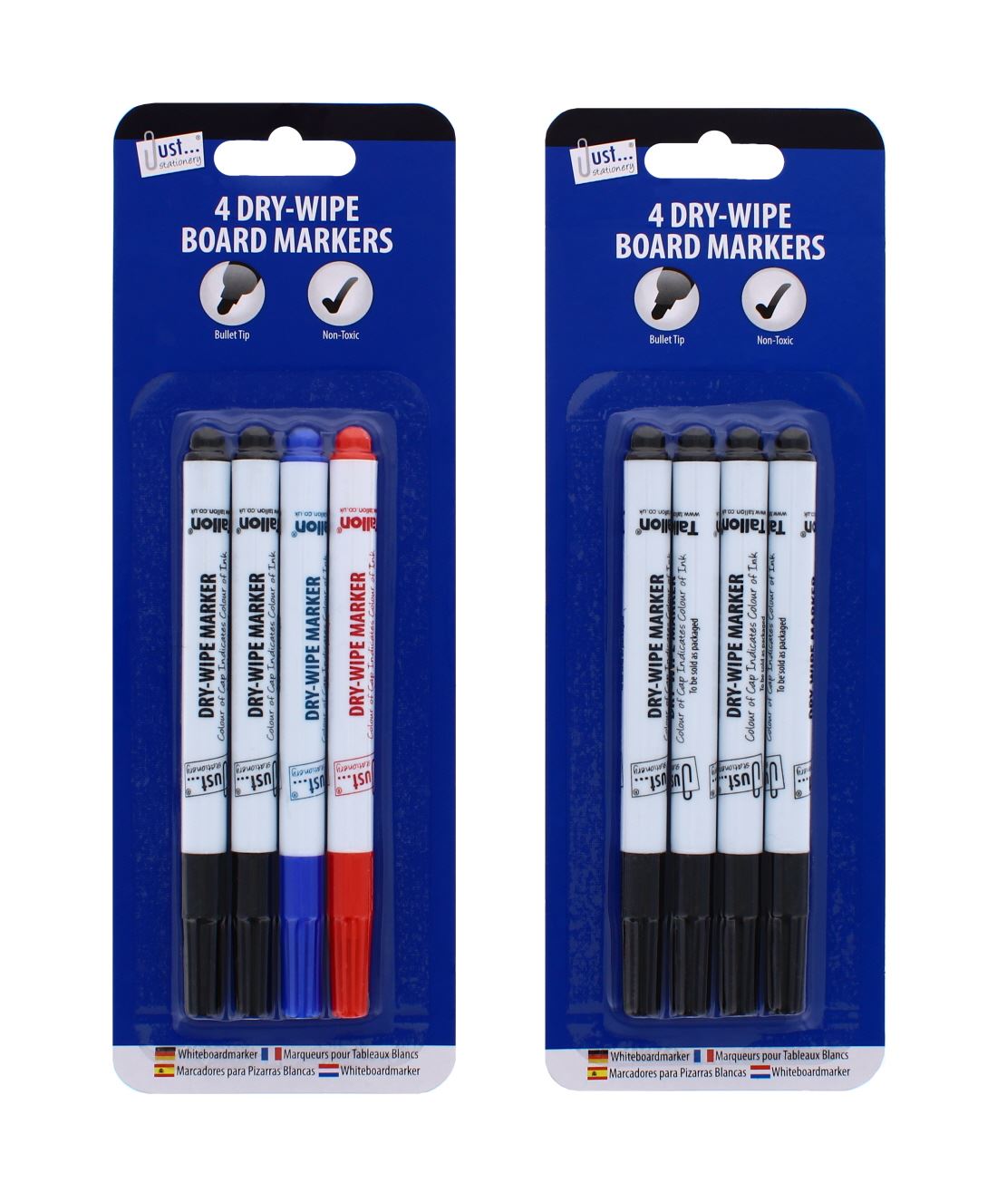 4 DRY-WIPE BOARD MARKERS