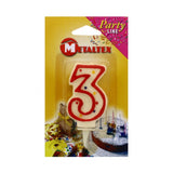 Metaltex Birthday Cake Candle Age 3 With Holder