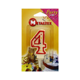 Metaltex Birthday Cake Candle Age 4 With Holder