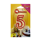 Metaltex Birthday Cake Candle Age 5 With Holder