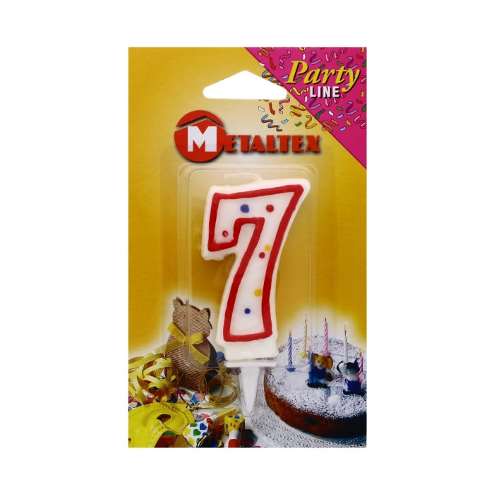 Metaltex Birthday Cake Candle Age 7 With Holder