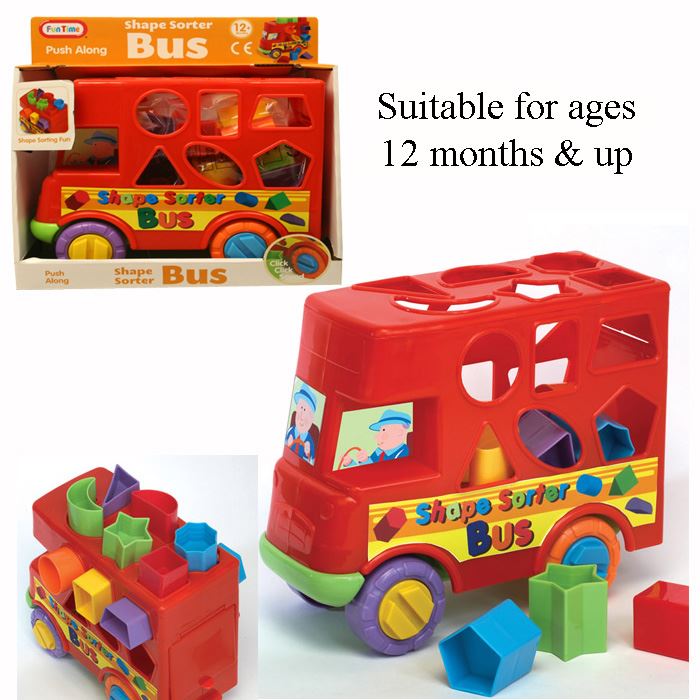 PUSH ALONG TOY BUS SHAPE SORTER