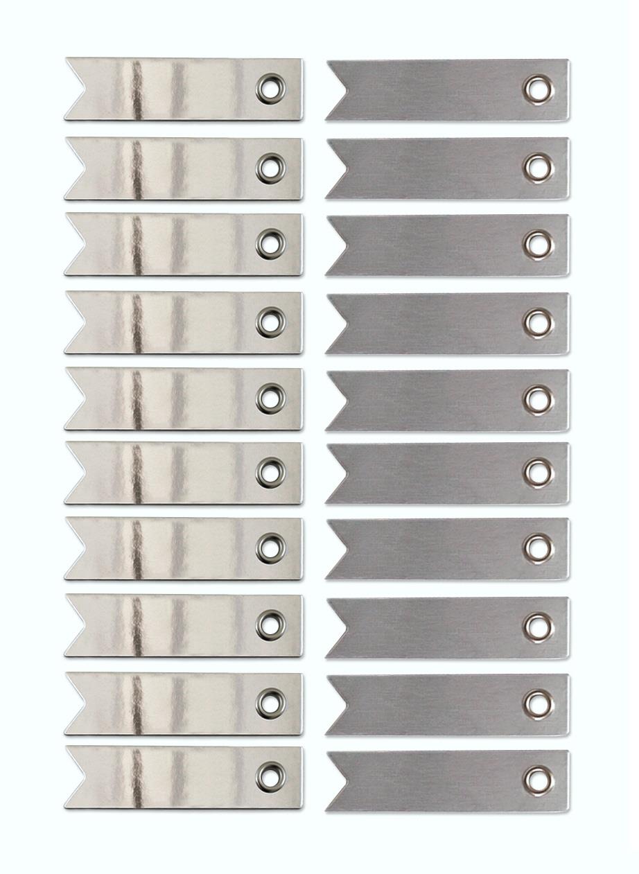 20 PC TAG EMBELLISHMENTS PLATINUM