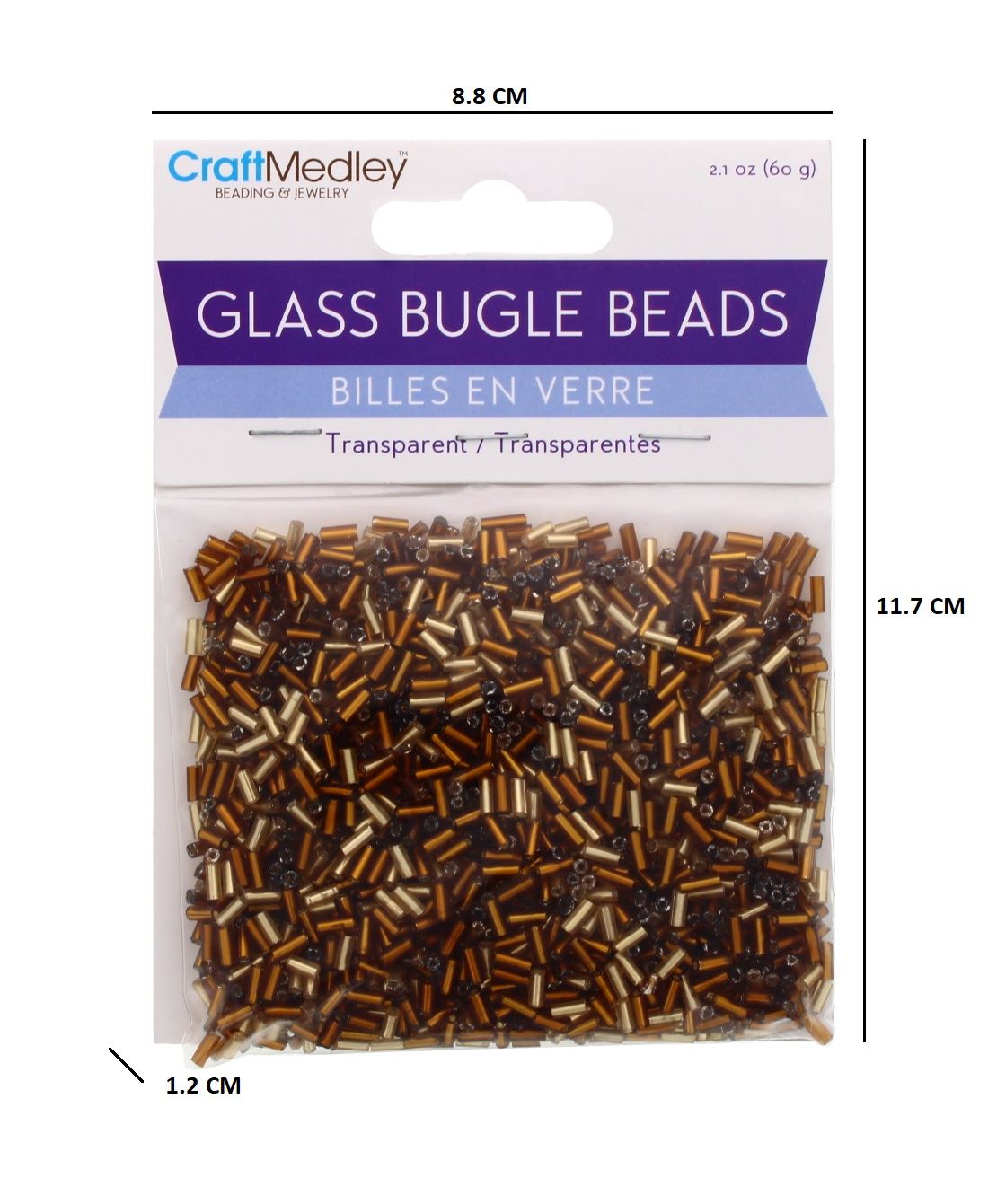 GLASS BUGLE BEADS COLA MIX