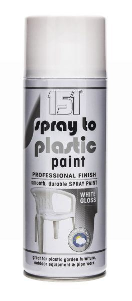 400ML 151 SPRAY TO PLASTIC PAINT  WHITE GLOSS