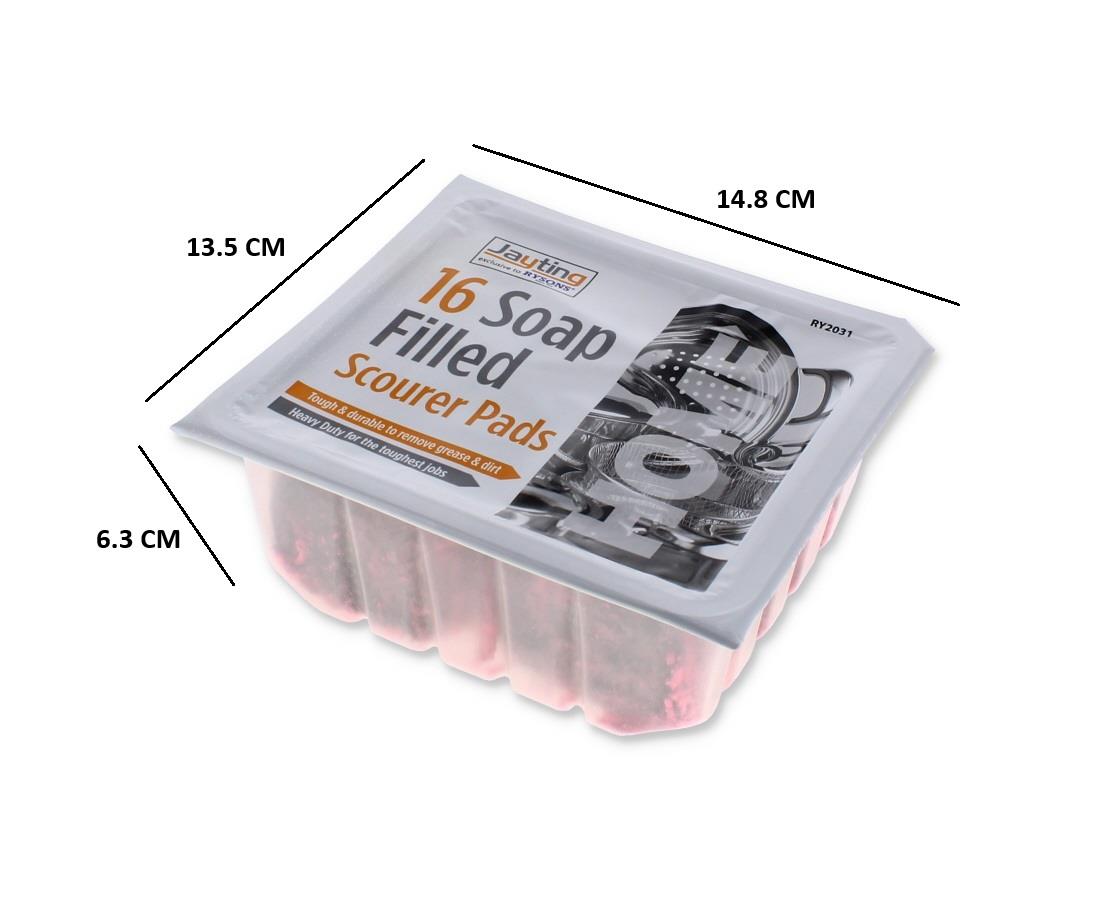 16 SOAP FILLED SCOURER PADS