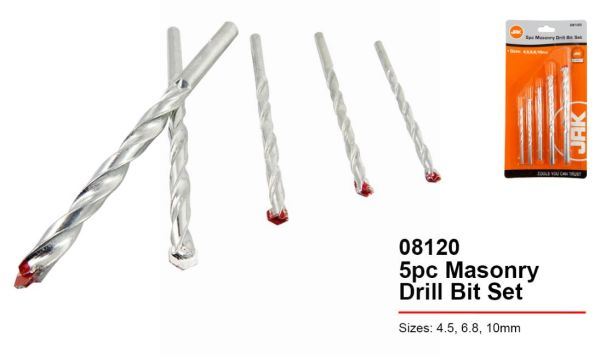 MASONRY DRILL BIT SET 5 PC