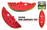 PET BUDDIES DOG SQUEAKY PLAY TOY WATERMELON FACE 15CM X 6CM
