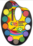 12 COLOUR JUMBO PAINT PALETTE W/ BRUSH