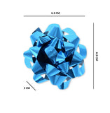 BLUE METALLIC SHINE GIFT BOW 6.3CM