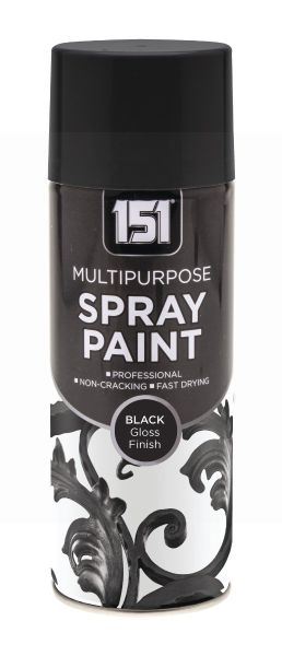151 MULTIPURPOSE SPRAY PAINT BLACK GLOSS FINISH 400ML