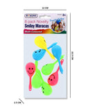 RYSONS 8PK NOVELTY SMILEY MARACAS