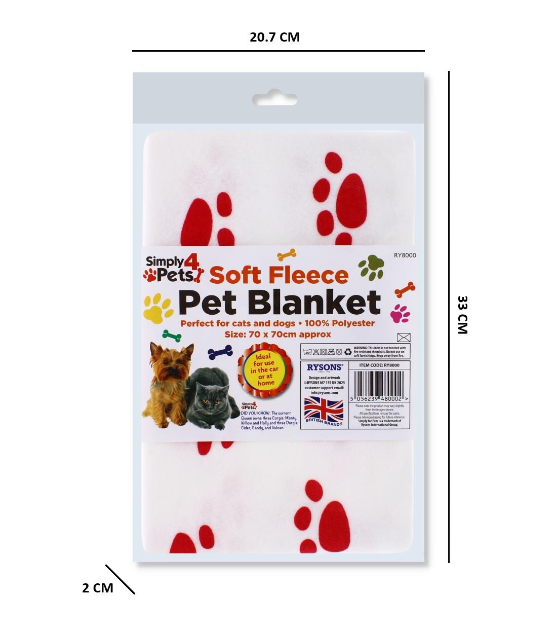 SOFT FLEECE PET BLANKET 70X70 CM