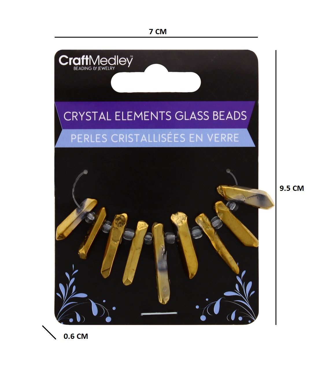 CRYSTAL ELEMENTS GLASS BEADS GOLD