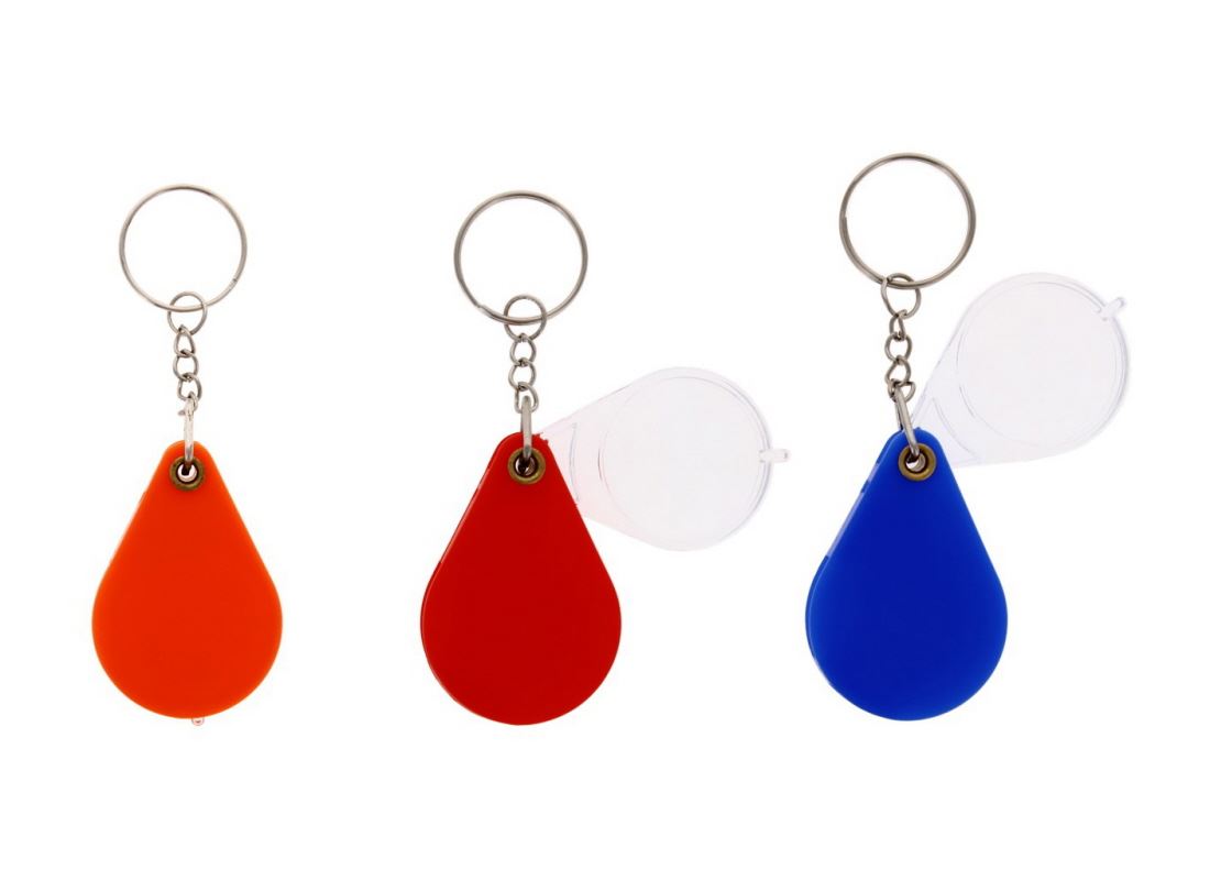 ASSORTED MAGNIFYING GLASS KEYRING