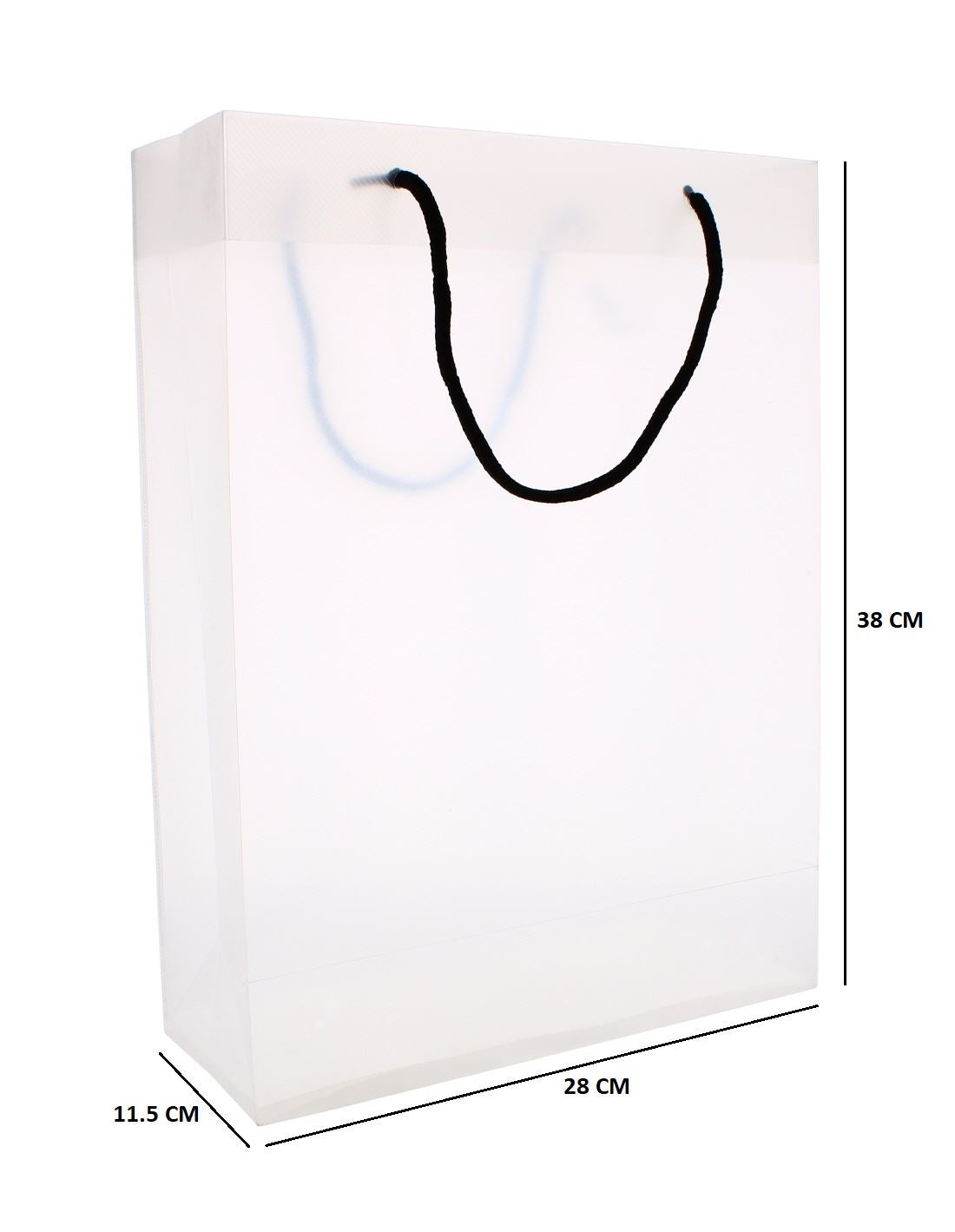 GIFT BAG PP LARGE ROPE HANDLED WHITE