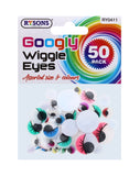 50PC ASSORTED GOOGLY WIGGLE EYES