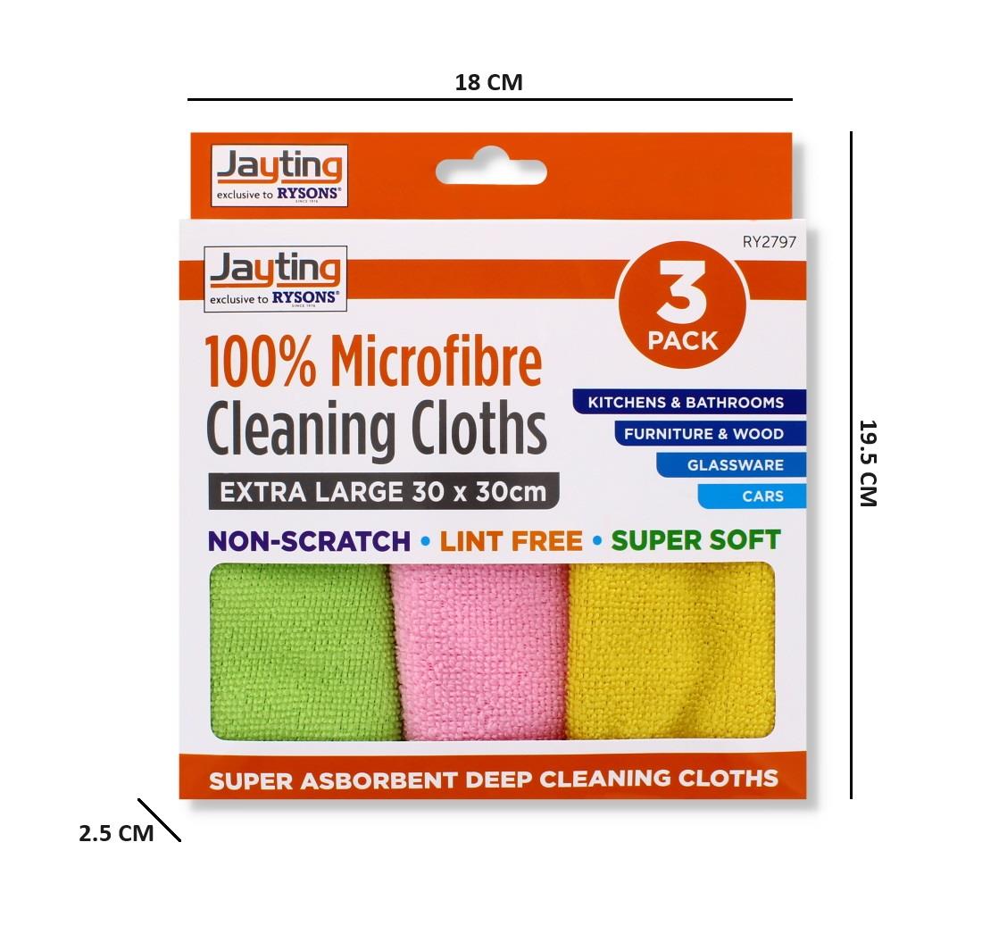 3 PACK MICROFIBRE CLEANING CLOTHS