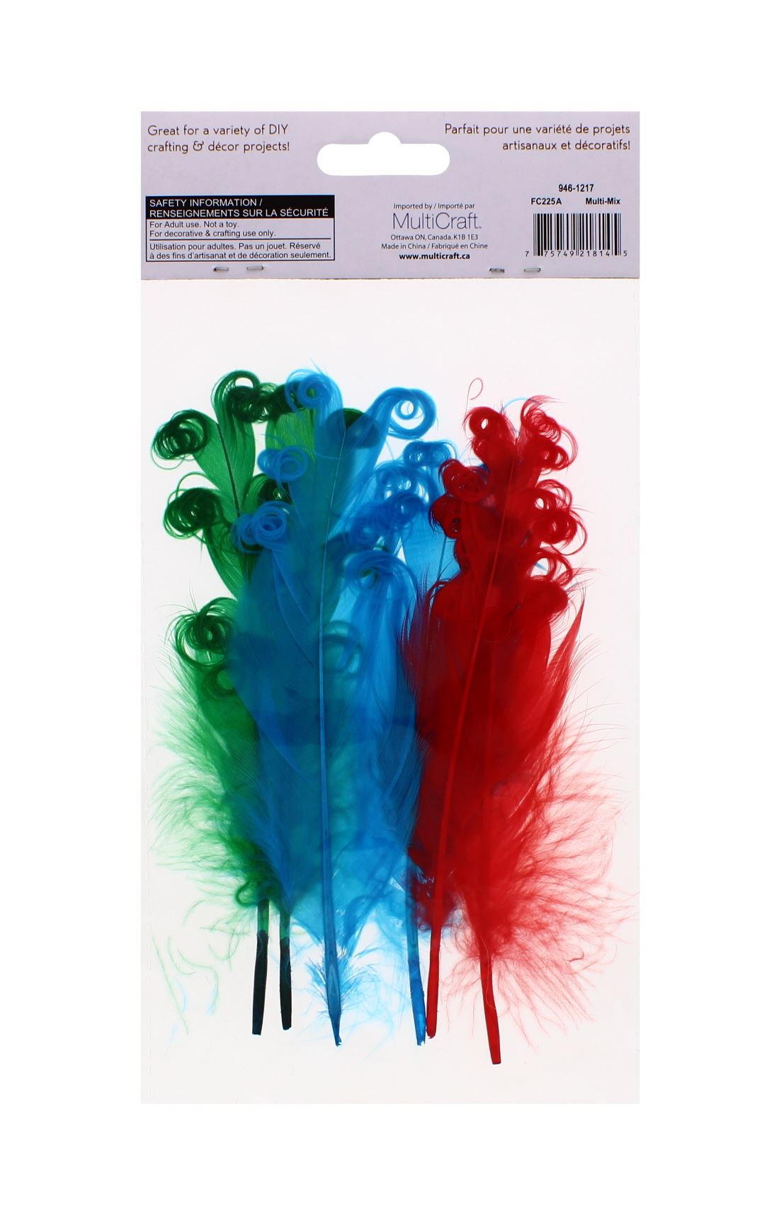 6 PC CURLY-QUILL FEATHERS MULTI