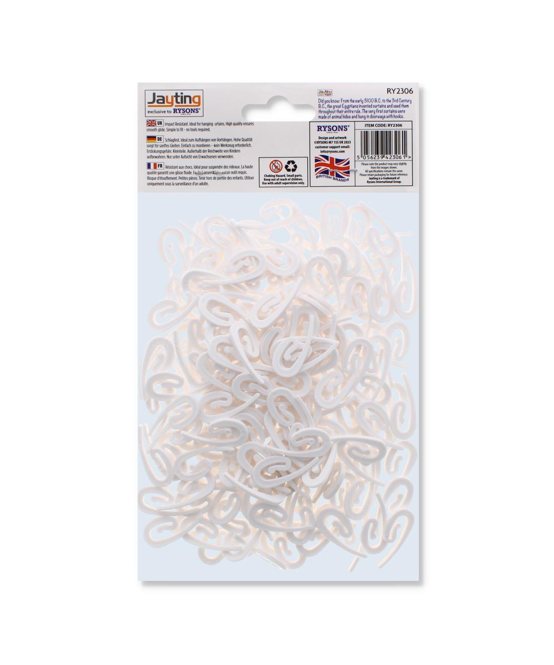 200 PK DECORAIL CURTAIN HOOKS