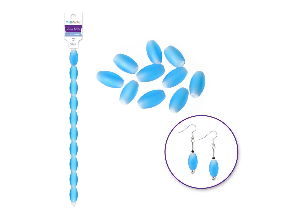 GLASS BEADS 12.7 CM MATTE STRAND OCEAN