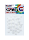 40PC POLYSTYRENE FOAM CRAFT BALLS